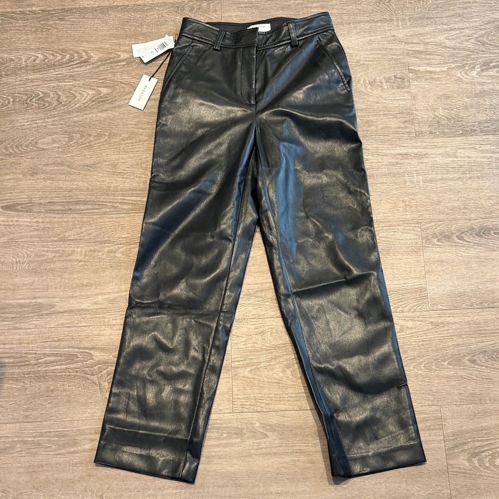 Babaton black Faux Leather Trousers. aritzia